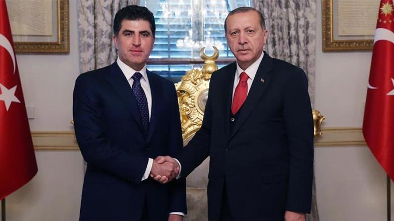 نچیروان بارزانی، رئیس اقلیم کوردستان و رجب طیب اردوغان، رئیس جمهور ترکیه
