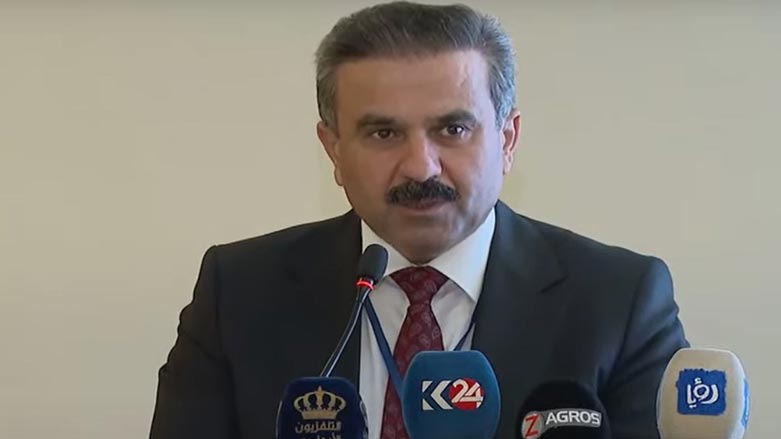 Dr. Mohammad Shukri, Chairman of the Kurdistan Region Investment Board, speaking at a press conference, May 24, 2023. (Photo: Kurdistan 24)