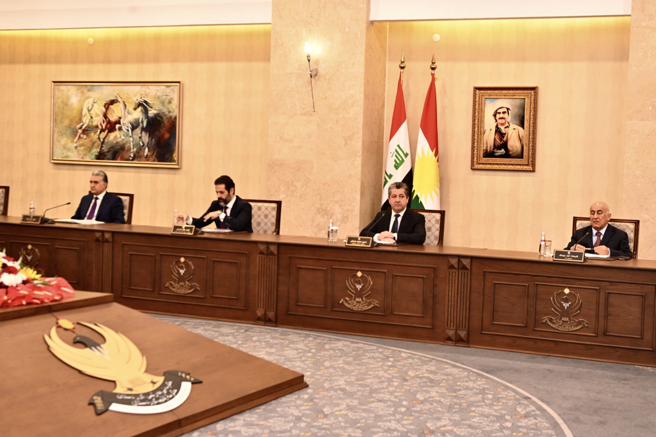Kurdistan Region Prime Minister Masrour Barzani (second from right) at the Council of Ministers meeting, May 24, 2023. (Photo: KRG)