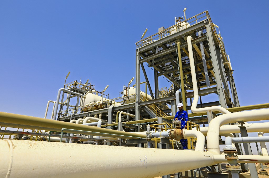 An aerial picture shows an oil refinery on the outskirts of the Iraqi central city of Karbala on the day of its inauguration on October 20, 2022. (Photo: Asaad Niazi/AFP)