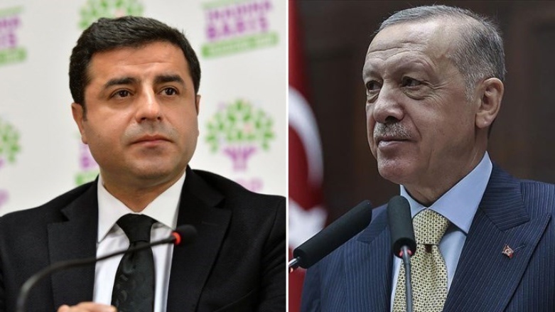 Turkish President Tayyip Erdogan (right) vowed Selahattin Demirtas (left) would not be released (Photo: Designed by Kurdistan 24)