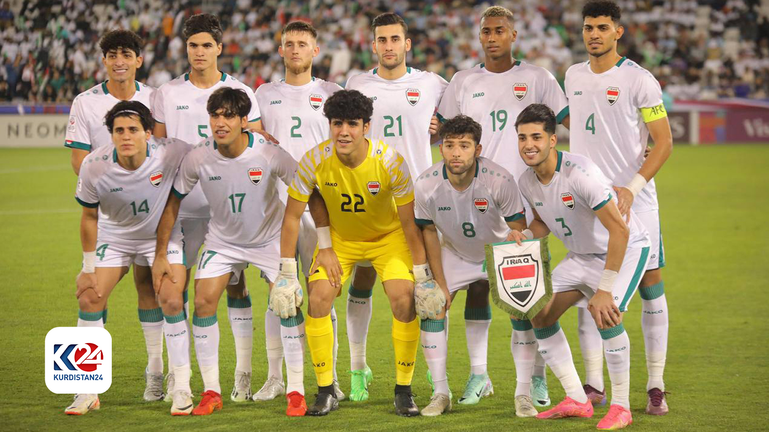 Iraq's Under-23 National Team. (Photo: Kurdistan 24)