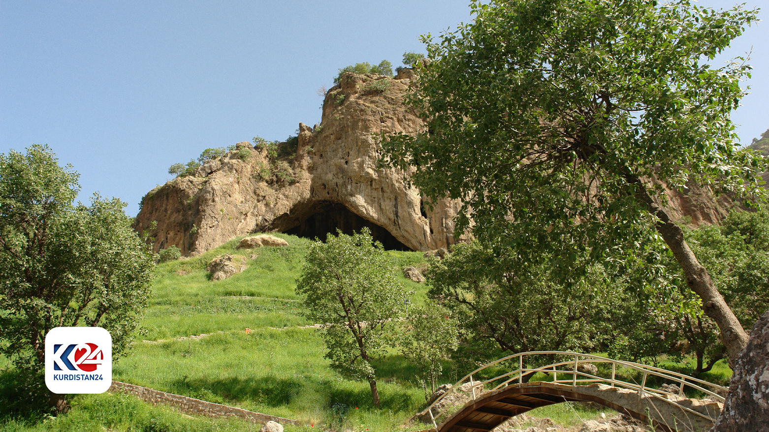A view of the Shanidar Cave located in an archaeological site on Bradost Mountain, within the Zagros Mountains in the Erbil Governorate of Kurdistan Region. (Photo: KRG)