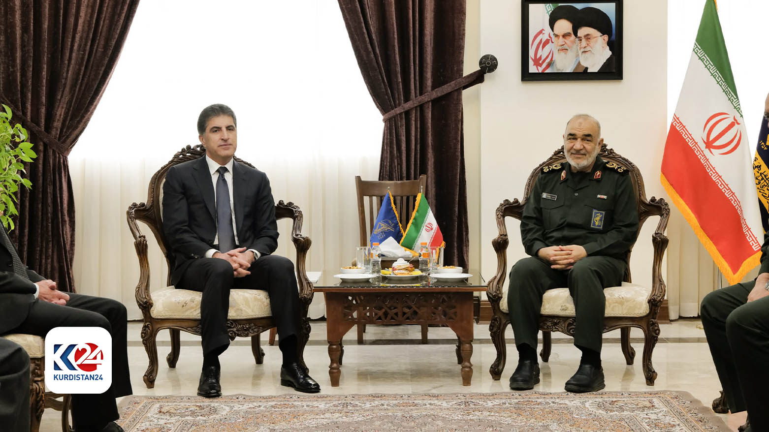 حسین سلامی، فرمانده کل سپاه پاسداران و نچیروان بارزانی، رئیس اقلیم کوردستان