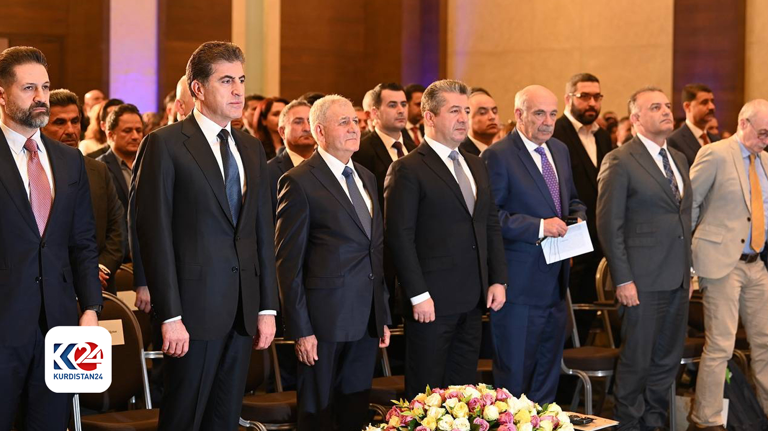 KRG President, Iraqi President and KRG Prime Minister were among the attendants of the symposium. (Photo: Kurdistan 24)