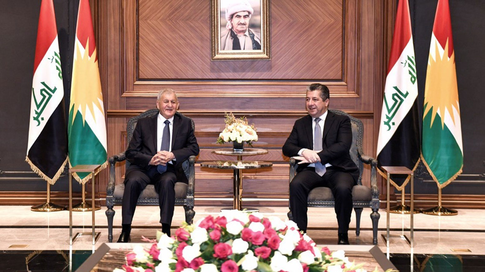 مسرور بارزانی، نخست‌وزیر اقلیم کوردستان و لطیف رشید رئیس جمهور عراق فدرال