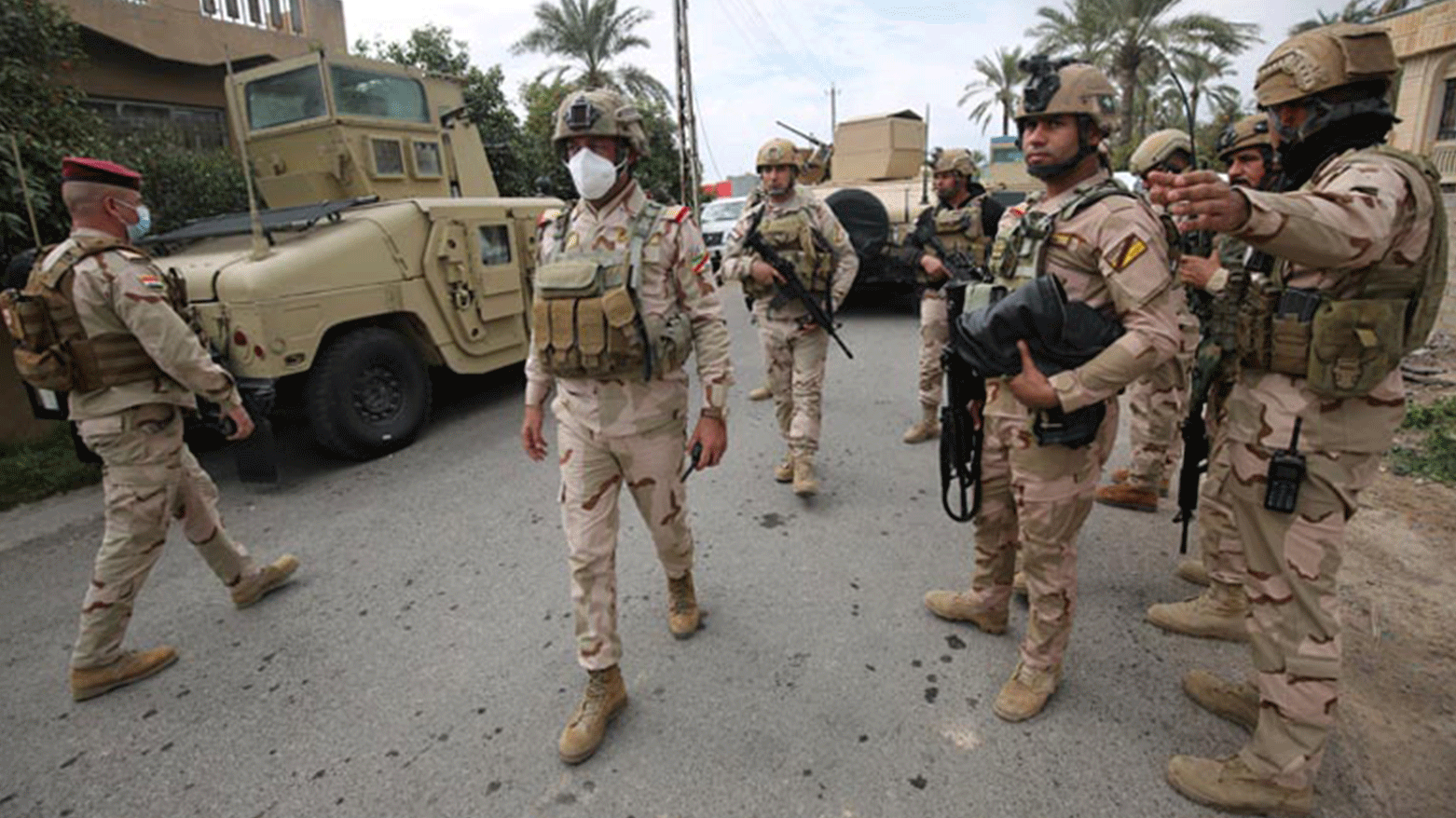 Iraqi forces search the area in Tarmiyah, 35 kilometres (20 miles) north of Baghdad following clashes with Islamic State group fighters, Feb. 20, 2021. (Photo: Ahmad al-Rubaye/AFP)