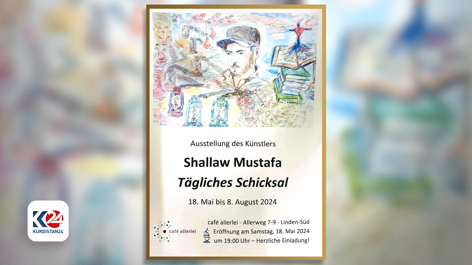 Shallaw Mustafa's Exhibition in Hannover. (Photo: Kurdistan 24)