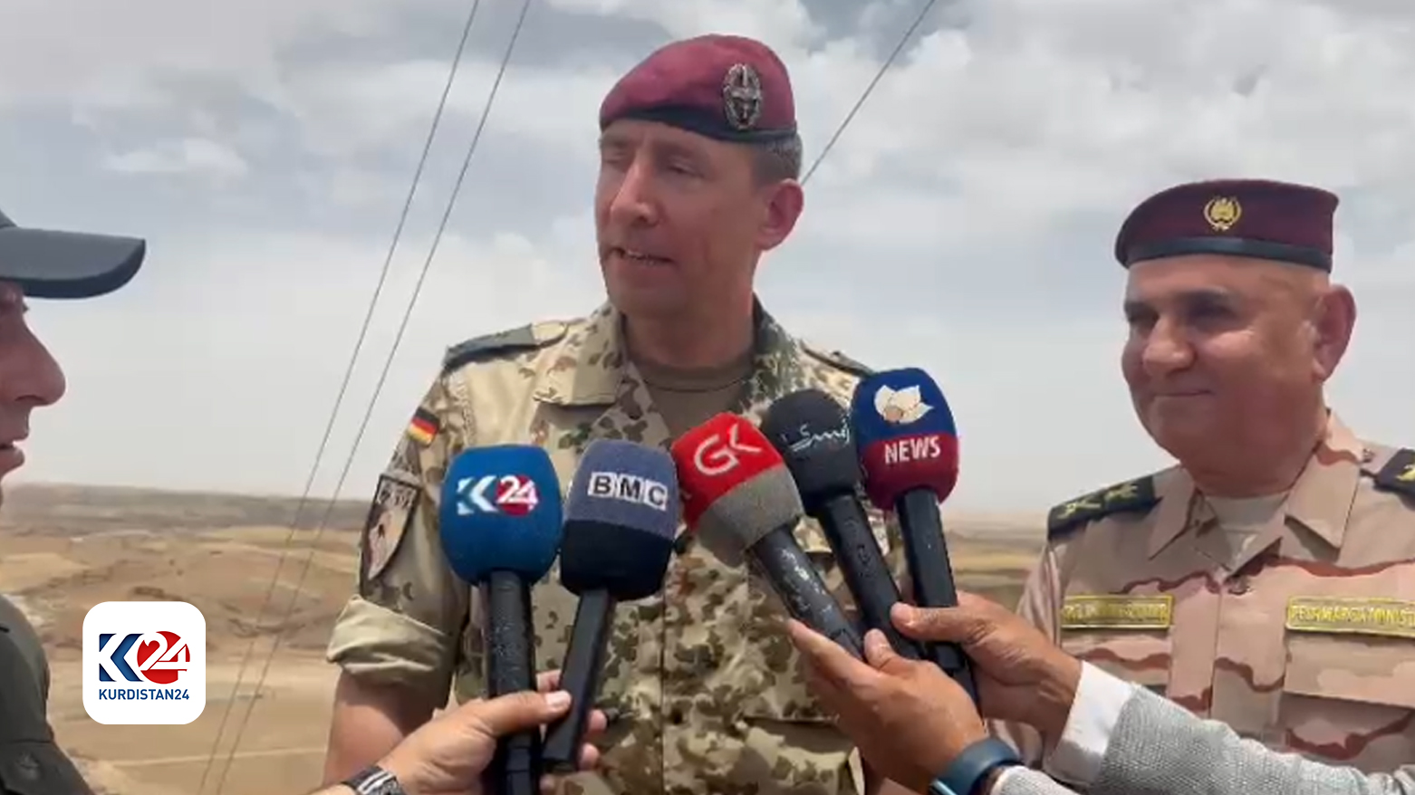 Col. Lars Persikowsk, Commander of German Forces - Capacity Building in Iraq and Kurdistan, speaking at the press conference, May 21, 2024. (Photo: Kurdistan24)