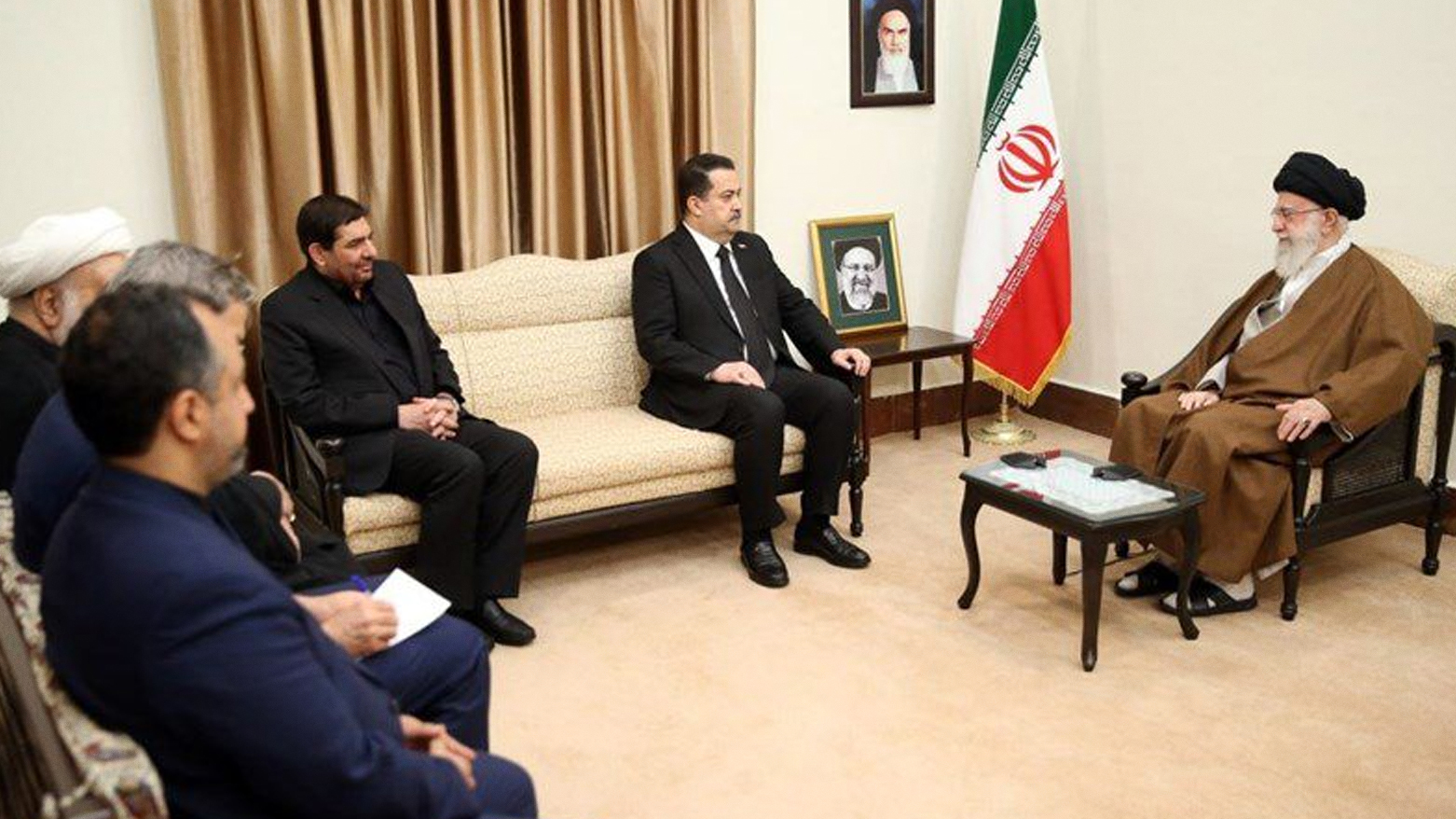 The view of the meeting between Iraq's PM al-Sudani and Iran's Supreme Leader Khamenei in Tehran. (Photo: Iranian News Agency)