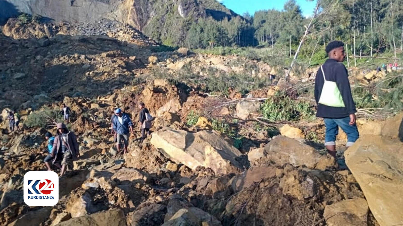 A view of the landslide in Papua New Guinea. (Photo: AFP)