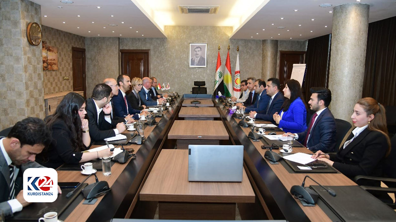 The meeting of Saman Barzanji, Minister of Health from the KRG, with Acting Consul General of Germany in Erbil Benjamin Hanna, and Anna-Christine Janke, Director of the KfW Office in Iraq, May 25, 2024. (Photo: Submitted to Kurdistan24)