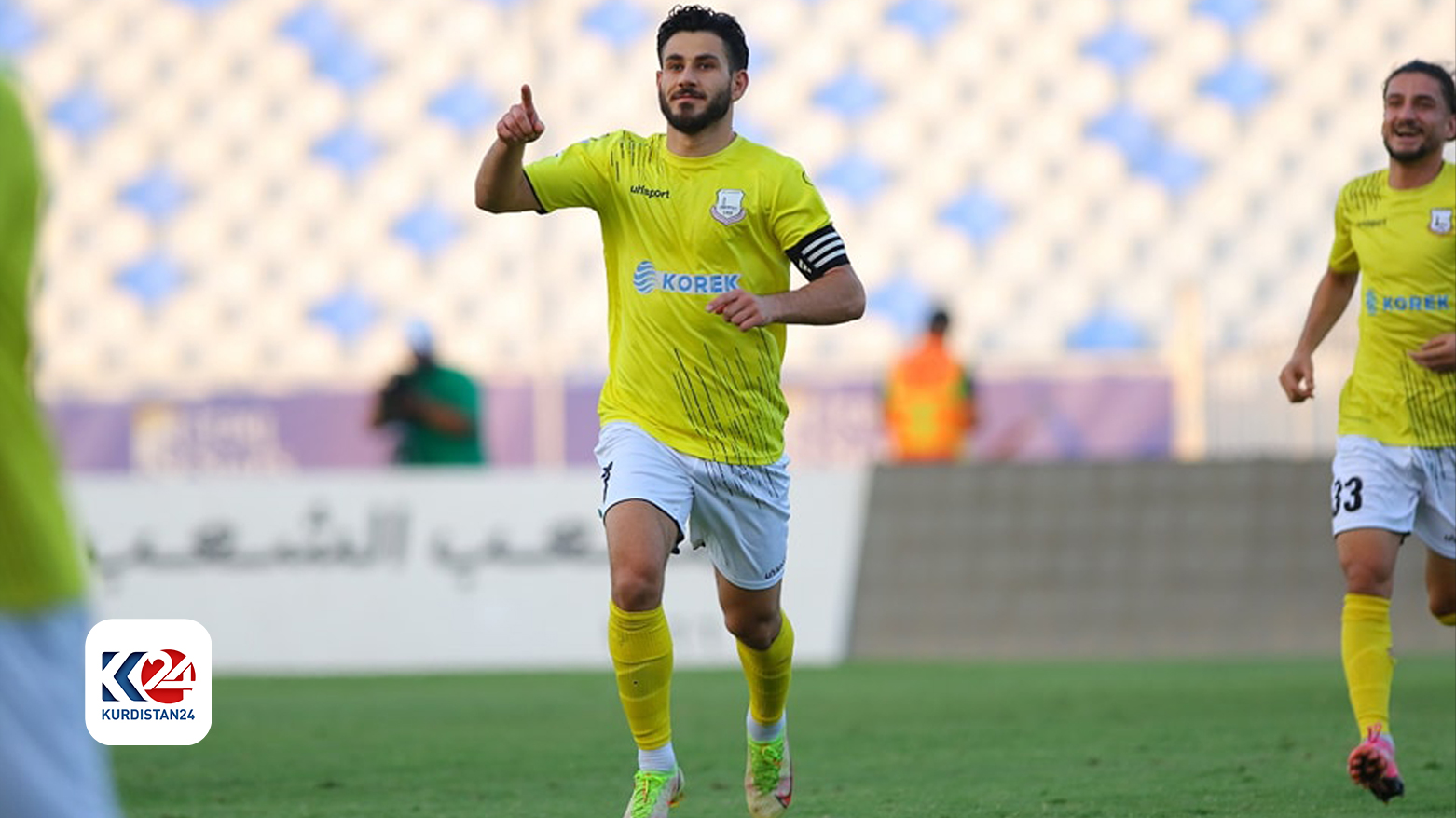 شێرکۆ کەریم دوای تۆمارکردنی گۆڵی یەکەم بەرامبەر ئەمانەی بەغدا