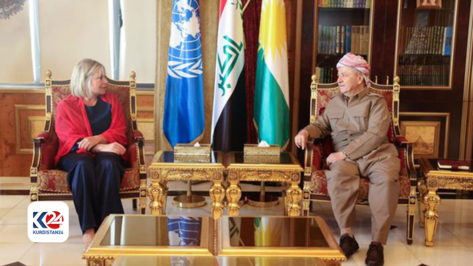 Serok Barzanî pêşwazî li Nûnera Taybetî ya Sekreterê Giştî yê NY li Iraqê kir