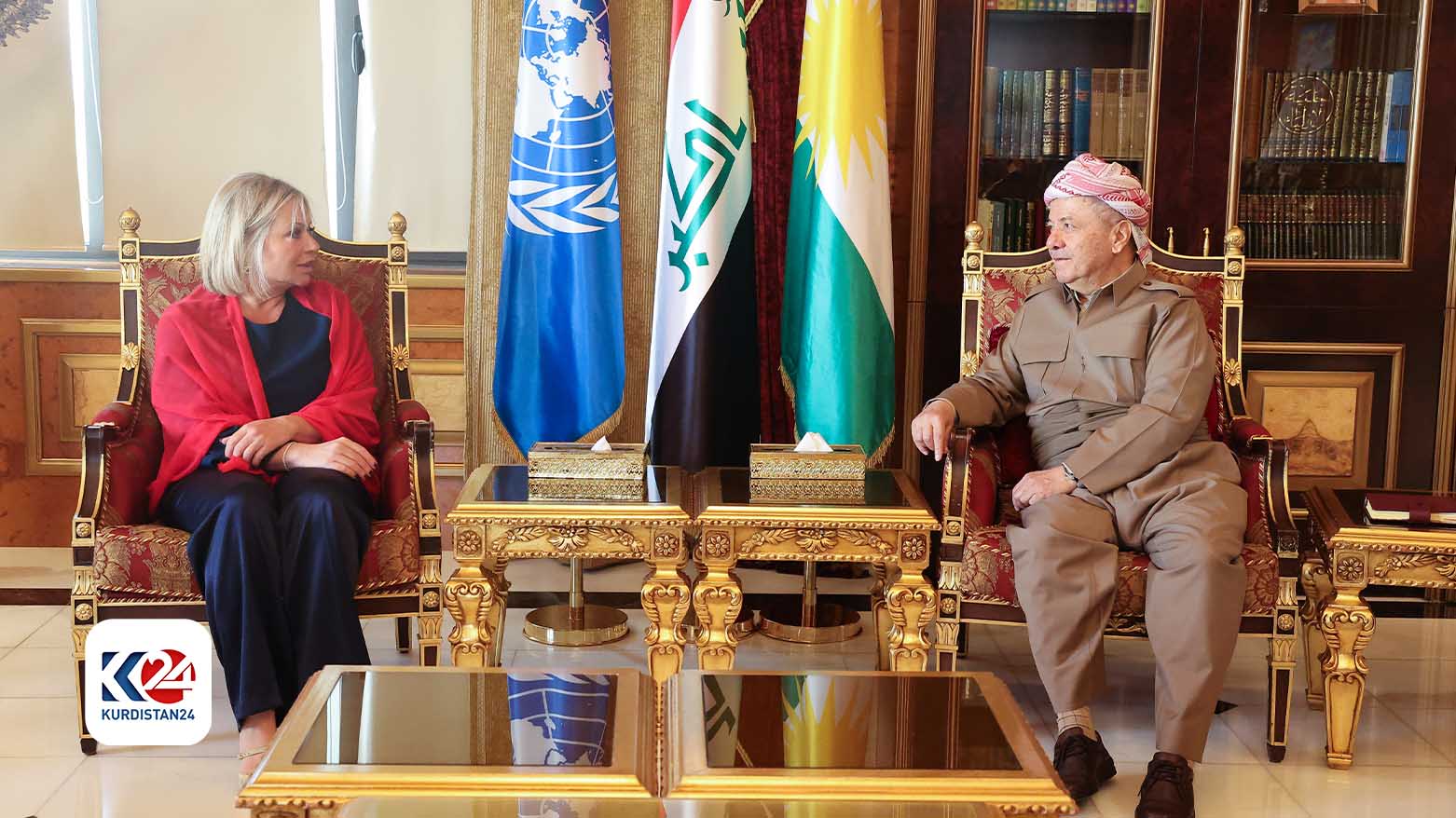 KDP President Masoud Barzani, UN envoy discuss latest developments in Kurdistan Region