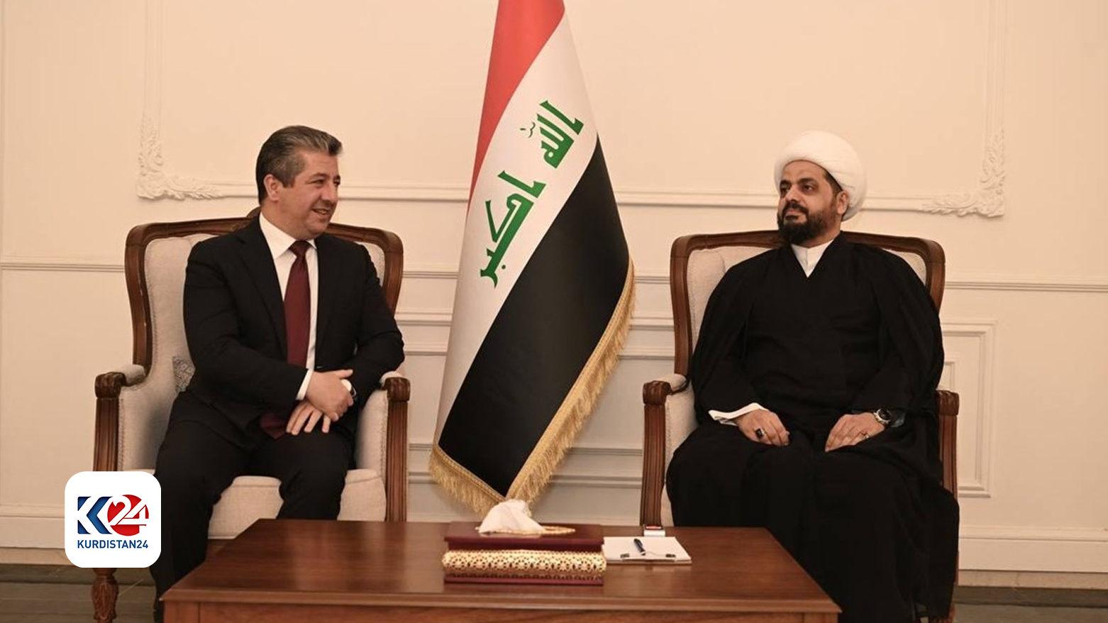 مسرور بارزاني والخزعلي يبحثان الجهود المبذولة لحل القضايا الخلافية بين أربيل وبغداد