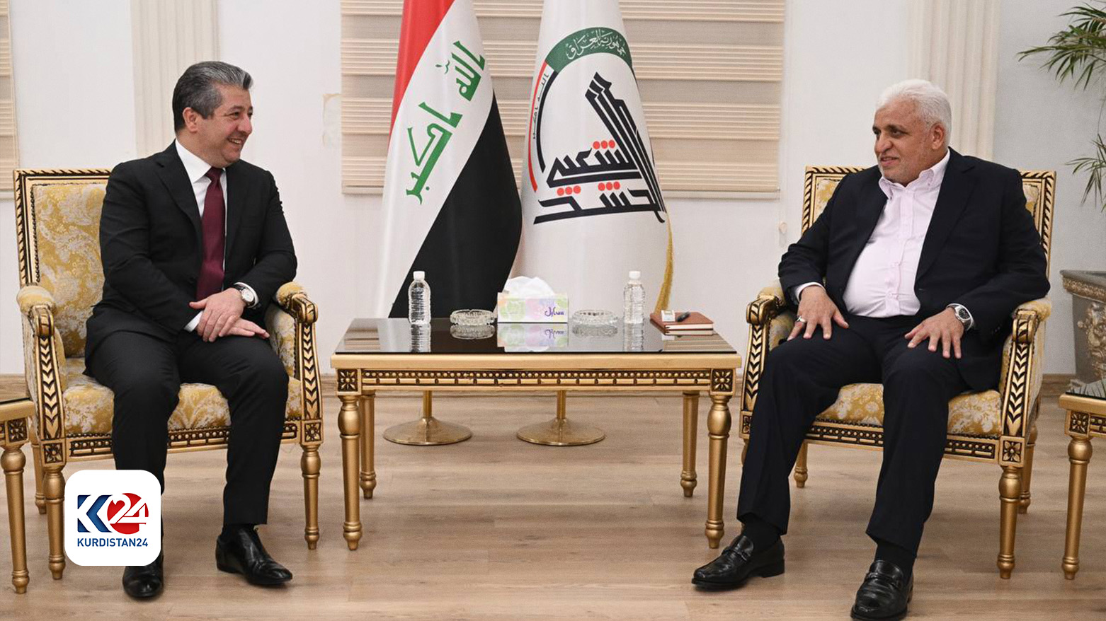 رئيس حكومة إقليم كوردستان يجتمع مع رئيس هيئة الحشد الشعبي
