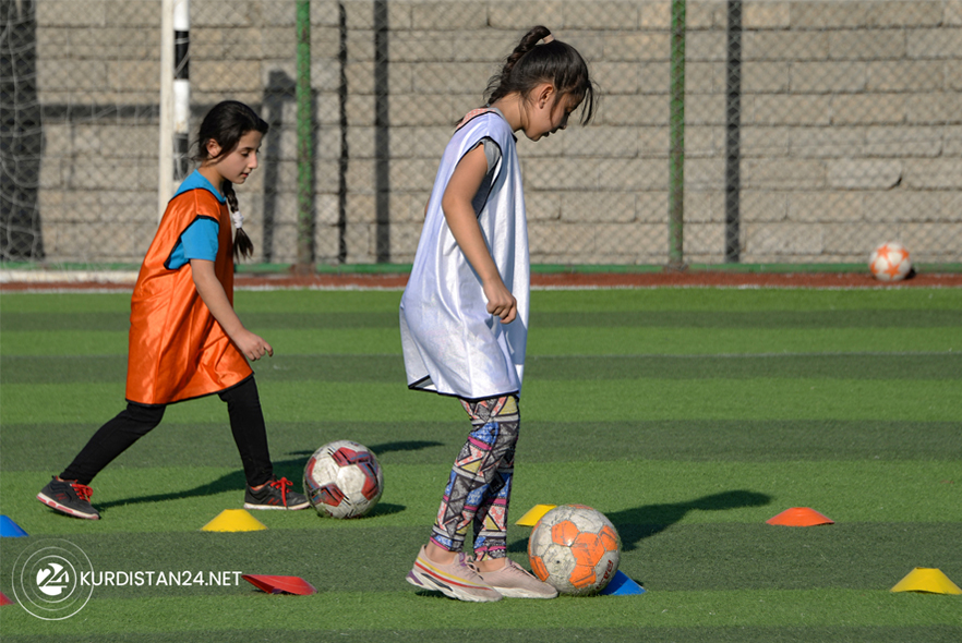 Iraqi girls take part in a training session at the Bartalla sports club, in Bartalla town east of the city of Mosul in the northern province of Nineveh, on Oct. 21, 2021. (Photo: Zaid al-Obeidi/AFP)
