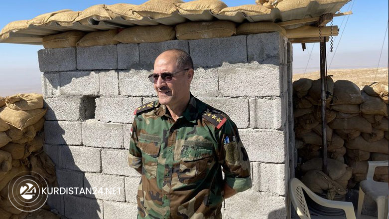 Peshmerga Col. Srood Salih at the Makhmour mountains frontline, Oct 24, (Wladimir van Wilgenburg/Kurdistan 24).