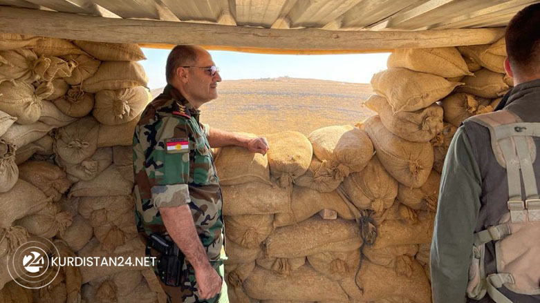 Peshmerga Col. Srood Salih at the Makhmour mountains frontline, Oct 24, (Wladimir van Wilgenburg/Kurdistan 24).