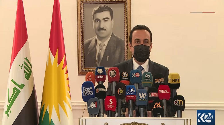 Erbil Governor Omid Khoshnaw speaks at a press conference in the capital of the Kurdistan Region, Nov. 4, 2021. (Photo: Kurdistan 24)