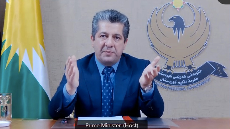 PM Masrour Barzani thanked US Senator Van Hollen for his support on Tuesday. (Photo: KRG US/Screengrab from online meeting)
