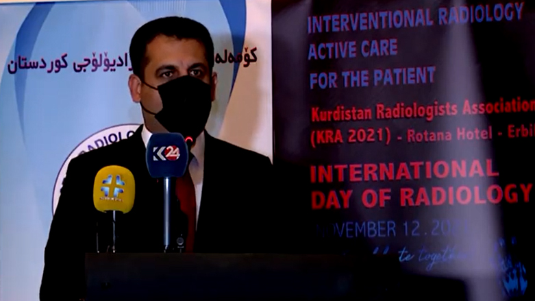 Kurdistan Region Health Minister Saman Barzinji speaks at an event in Erbil, Nov. 12, 2021. (Photo: Kurdistan 24)