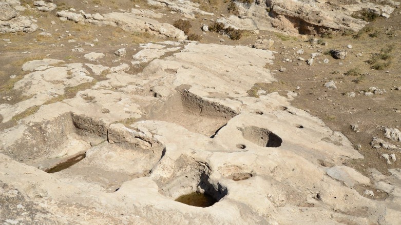 A The site of a 2,700-year-old winery discovered by archaeologists in the Kurdistan Region's Duhok province, Oct. 28, 2021. (Photo: Ari Jalal/Reuters)