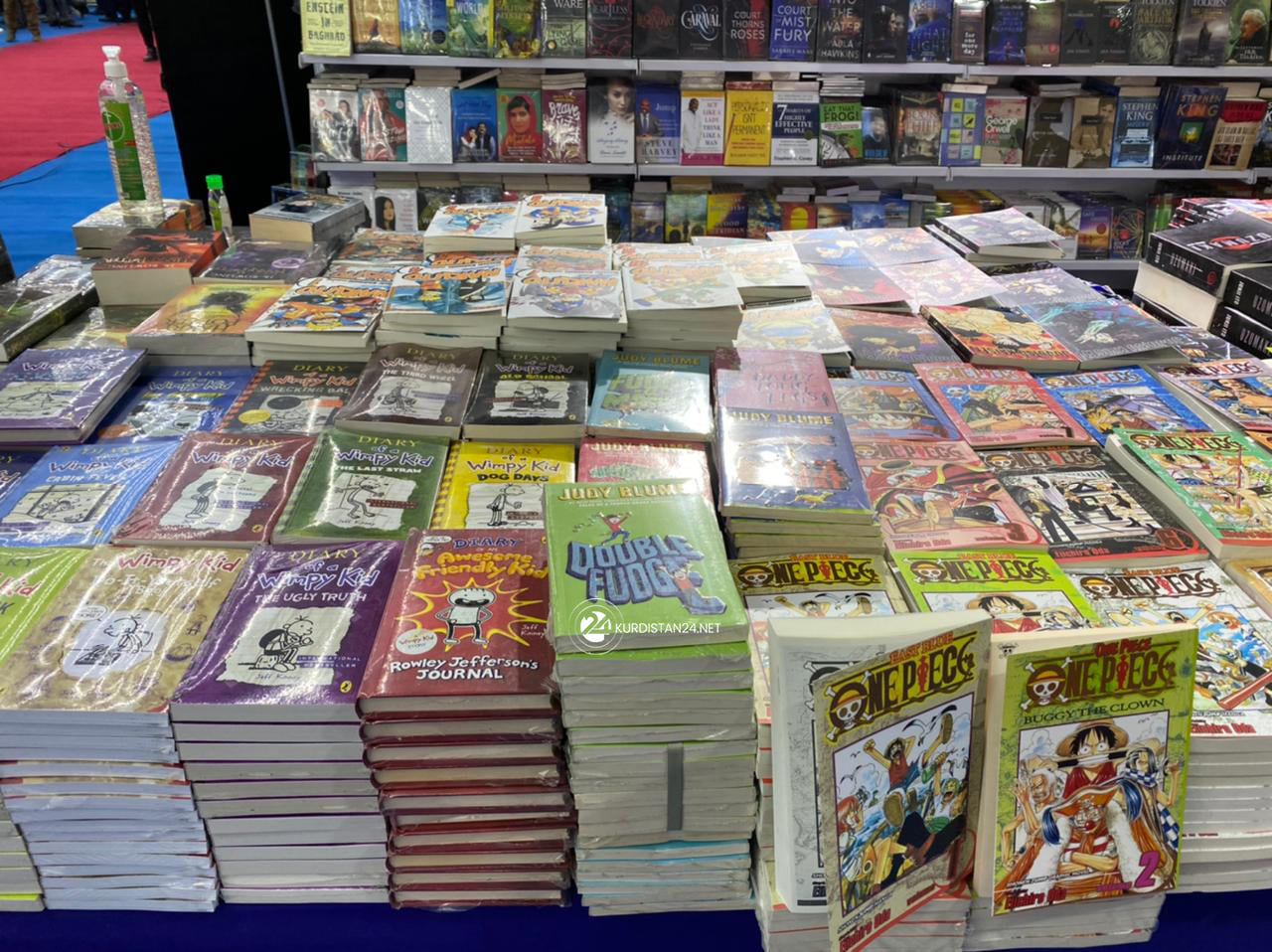 Books are showcased at the third Sulaimani International Book Fair in the Kurdistan Region, Nov. 18, 2021. (Photo: Kurdistan 24)