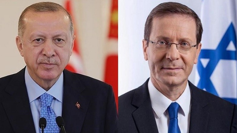 Serokomarê Tirkiyê Recep Tayyip Erdogan û Serokomarê Îsraîlê Isaac Herzog