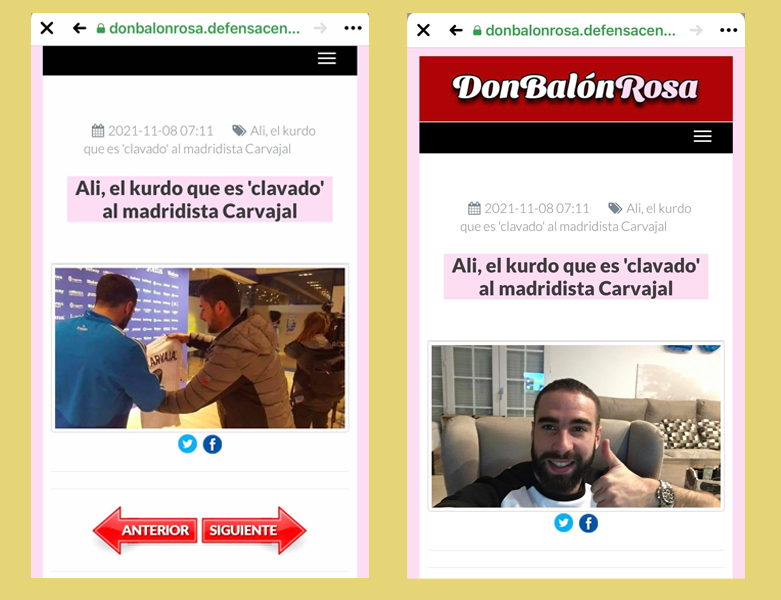 عه‌لی كارڤاخاڵ له‌سه‌ر رووپه‌ڕی میدیایه‌كانی ئیسپانیا