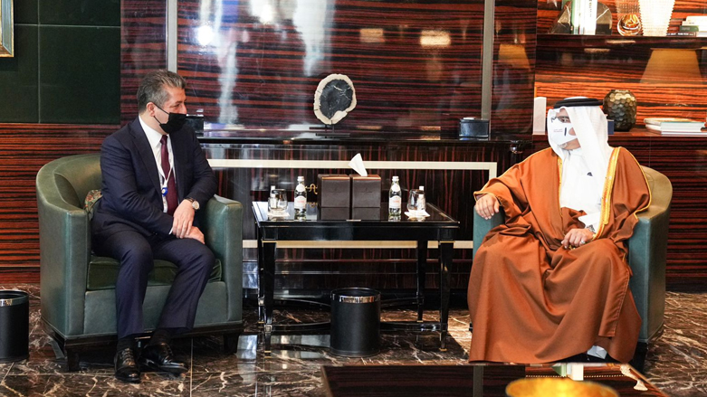 Kurdistan Region Prime Minister Barzani (left) meets with Bahraini Crown Prince in Manama, Nov. 20, 2021. (Photo: KRG)
