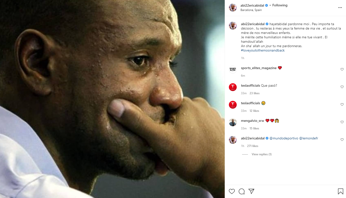 پەیامەکەی ئەبیدال لە ئینستاگرام