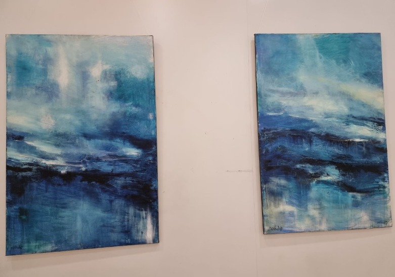 One of the paintings French-Kurdish artist Dilshad Questani had on display during the art exhibition in Duhok, Kurdistan Region. (Photo: Wladimir van Wilgenburg / Kurdistan 24)