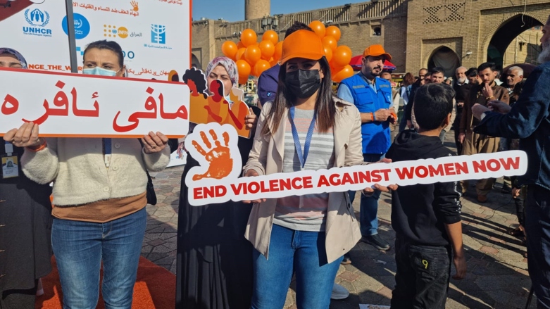 UNCHR held a campaign against gender-based violence near the ancient citadel of Erbil (Photo: Wladimir van Wilgenburg/Kurdistan 24