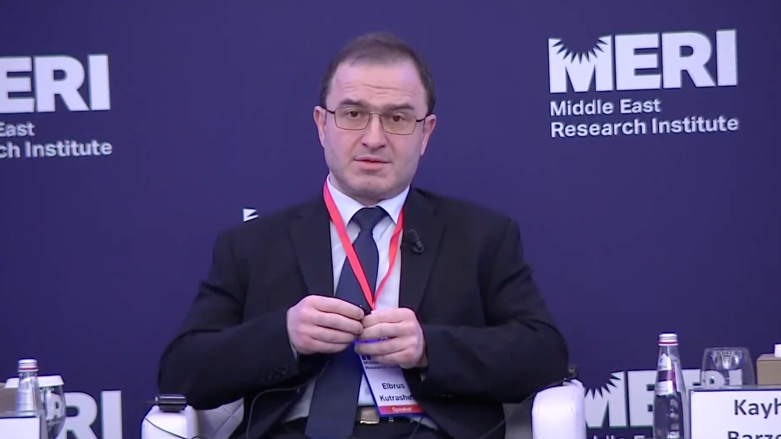 lbrus Kutrashev, the Russian Ambassador to Iraq, speaks at the 2022 Middle East Research Institute Forum (MERI), Nov. 1, 2022 (Photo: Kurdistan 24)