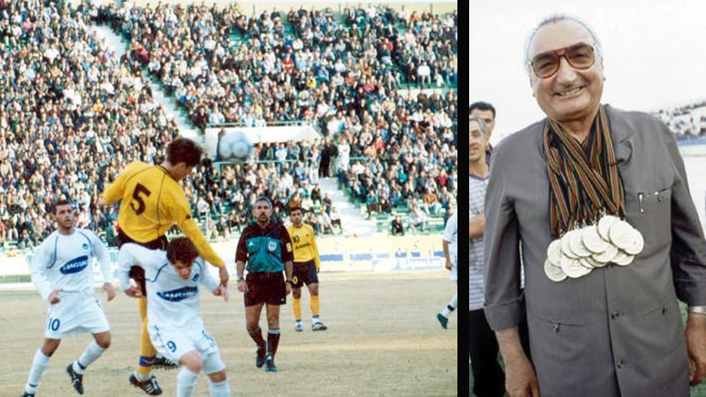 یاریزانانی هه‌ولێر له‌ كاتی بوونه‌ پاڵه‌وانی خولی پله‌یه‌كی عێراق مێدالیایه‌كانیان له‌ ملی فره‌نسۆ هه‌ریری كرد له‌ 1998