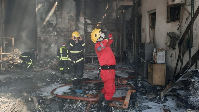 لا يعرف بعد حجم الخسائر والأضرار التي خلفها الحريق - صورة: مديرية الدفاع المدني