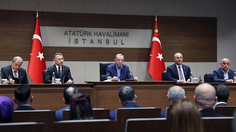 Turkish President Recep Tayyip Erdogan talks to reporters at a press conference (Photo: Turkish Presidency)