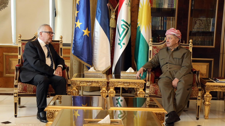 الرئيس بارزاني خلال لقائه السفير الفنلندي لدى العراق