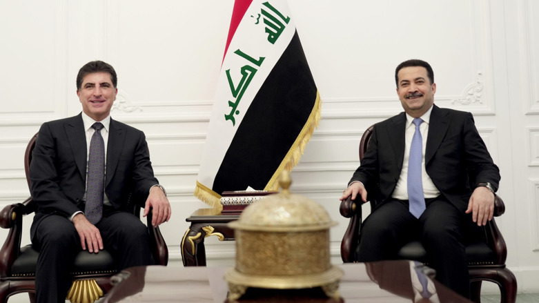 President Nechirvan Barzani met with Iraq’s Prime Minister Mohammed Shia al-Sudani in Baghdad on Sunday (Photo: Kurdistan Region Presidency)