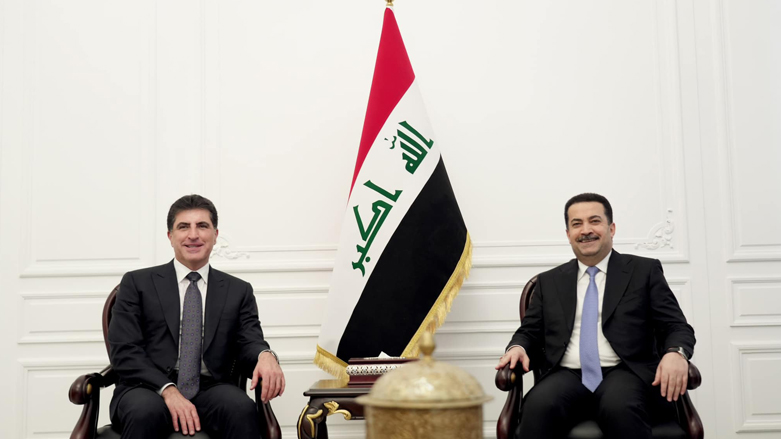 دیدار محمد شیاع السوادانی، نخست وزیر عراق و نچیروان بارزانی، رئیس اقلیم کوردستان