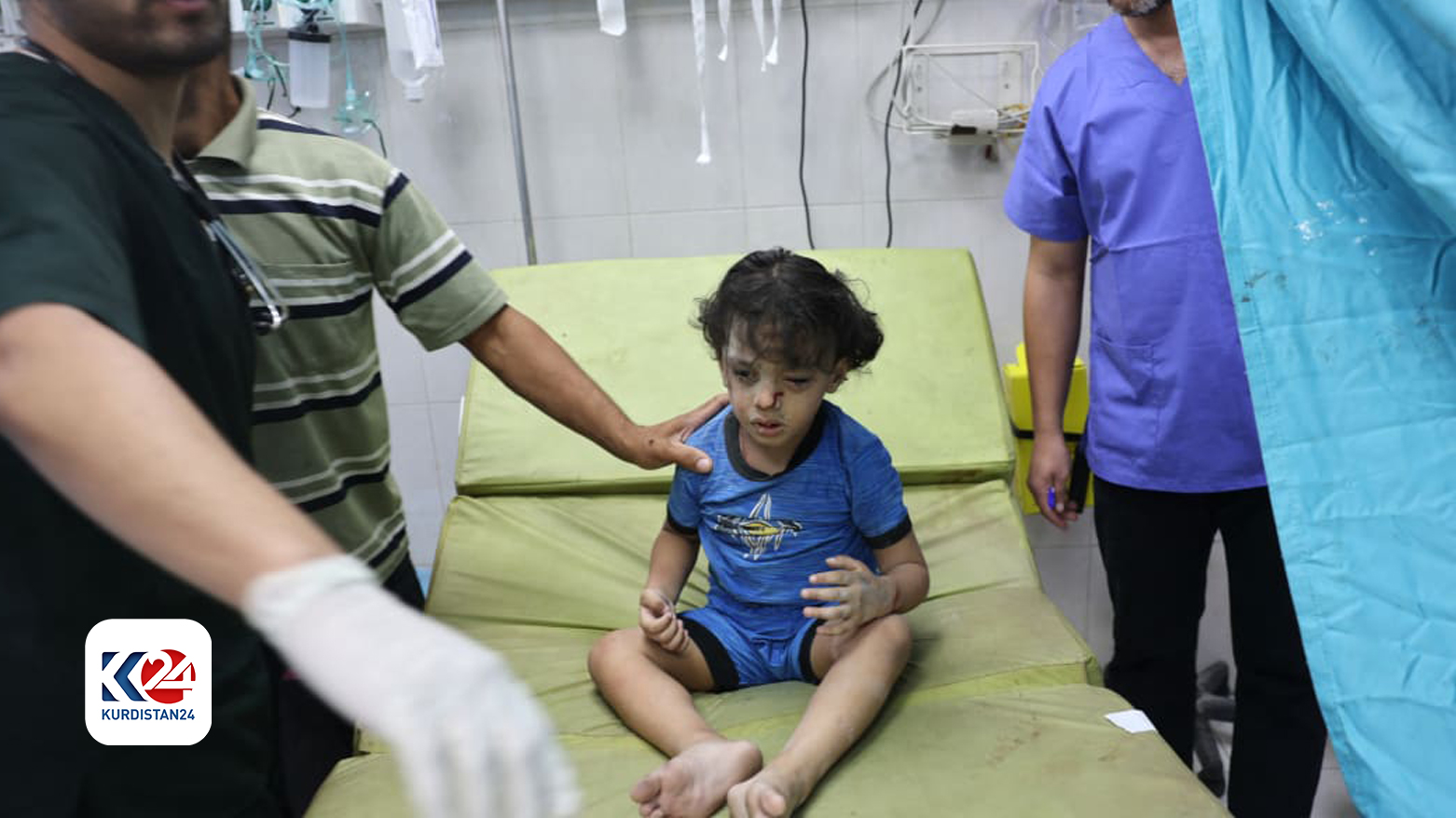 برینداربوونی منداڵێک لە غەززە لە ئەنجامی بۆردوومانی فڕۆکە جەنگییەکانی ئیسرائیل (وێنە: AFP)