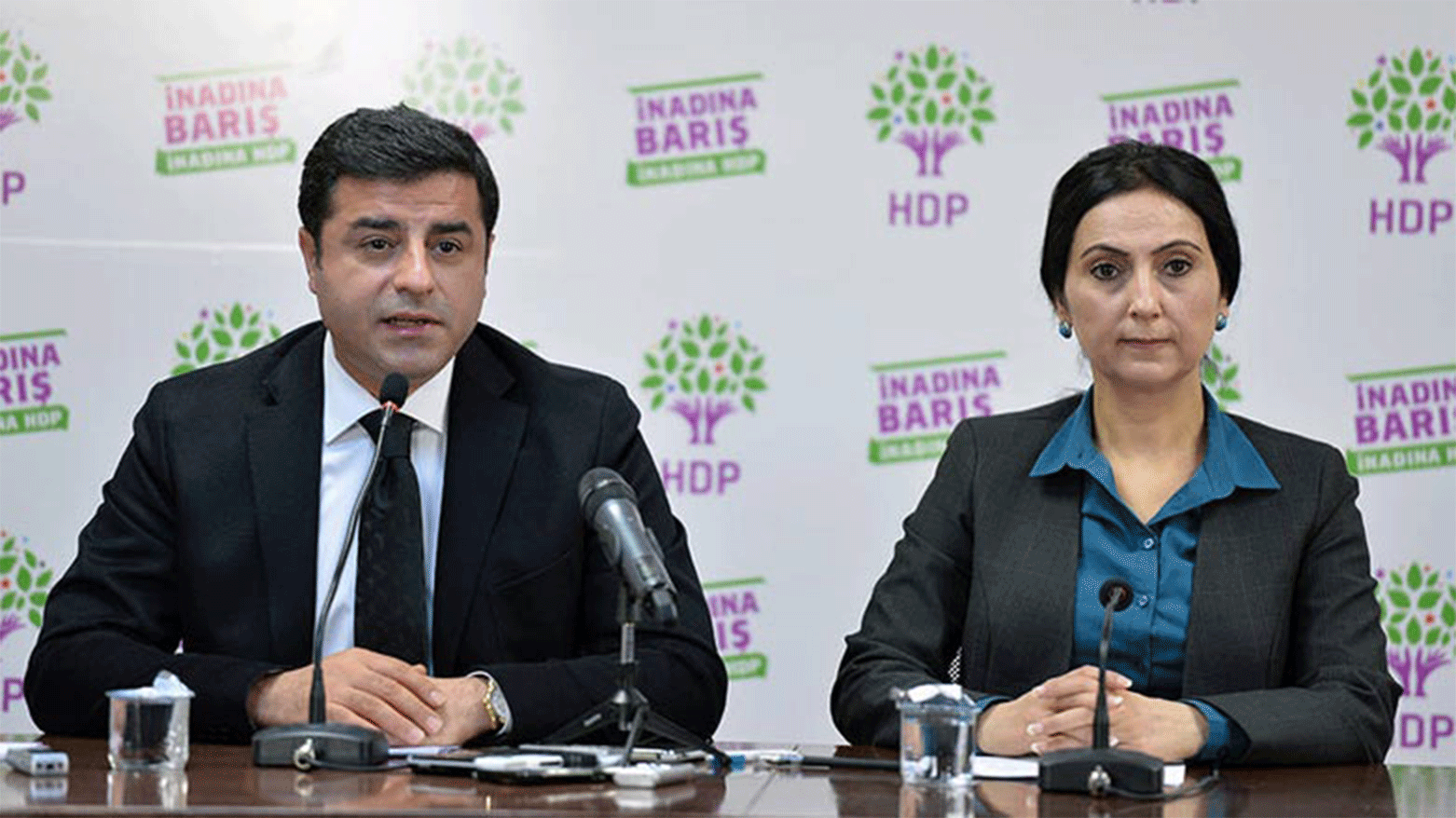 Former HDP co-chairs Figen Yuksekdag and Selahattin Demirtas (Photo: AFP)