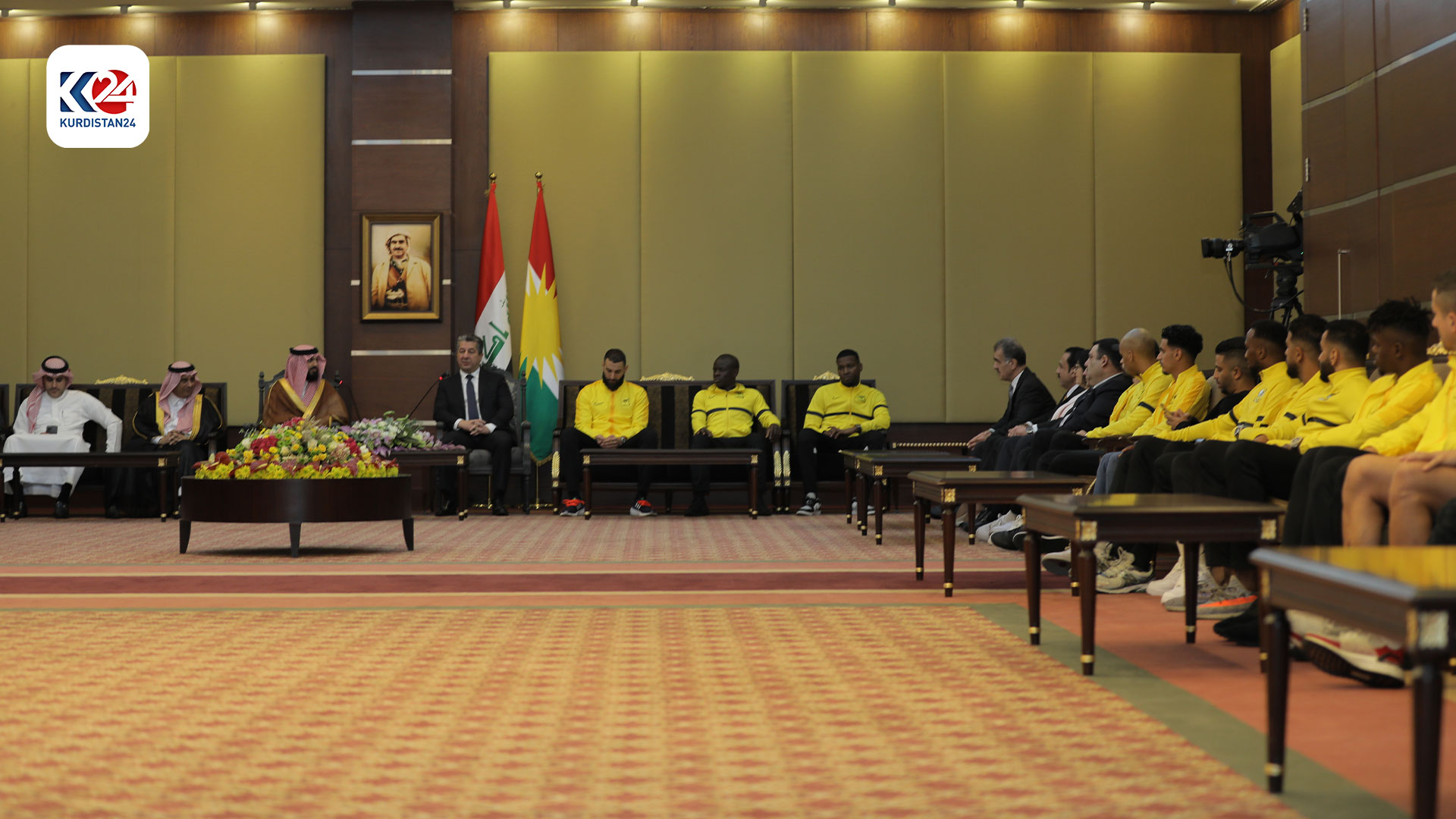 The meeting of Kurdistan Region Prime Minister Masrour Barzani and Al-Ittihad Club delegation, Nov. 5, 2023. (Photo: Kurdistan 24)