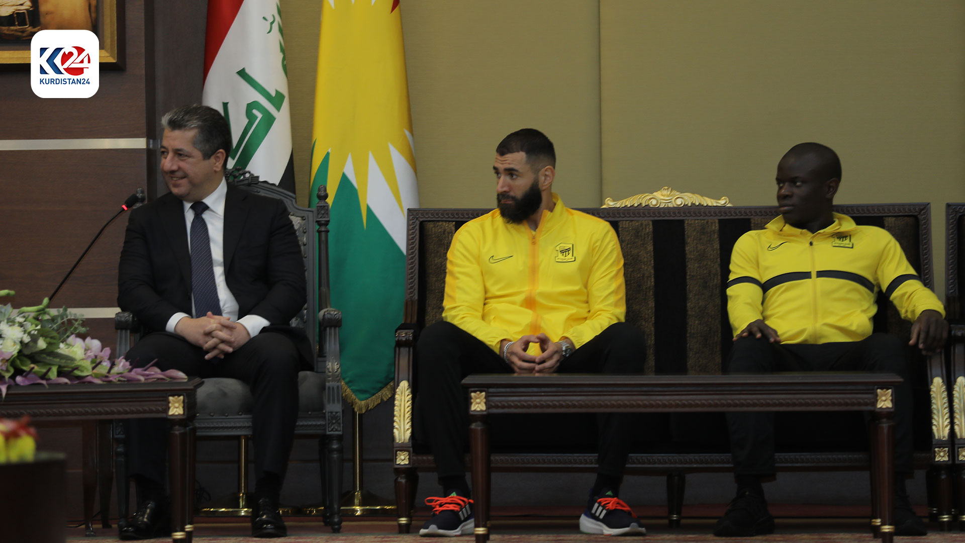 The meeting of Kurdistan Region Prime Minister Masrour Barzani and Al-Ittihad Club delegation, Nov. 5, 2023. (Photo: Kurdistan 24)