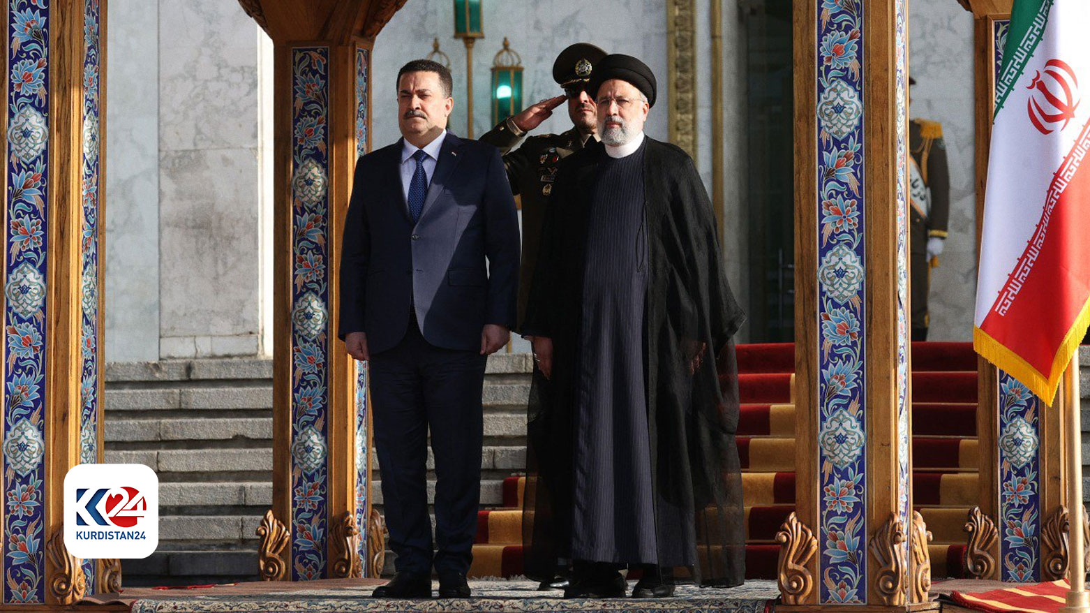 Iraqi PM Mohammed Shia' al-Sudani on Monday arrived in Iran and was welcomed by Iranian President Ebrahim Raeisi, Nov. 6, 2023 (Photo: Iraqi PM office)