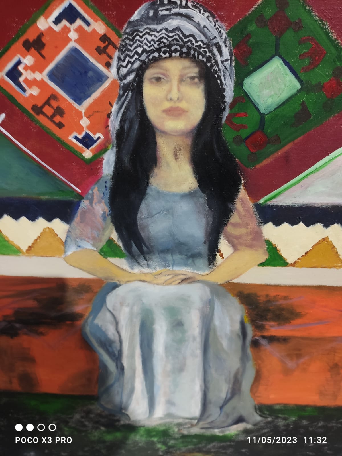 One of the paintings of Arazu Yazdanifar. (Photo: Erbil Governorate/ Facebook) 
