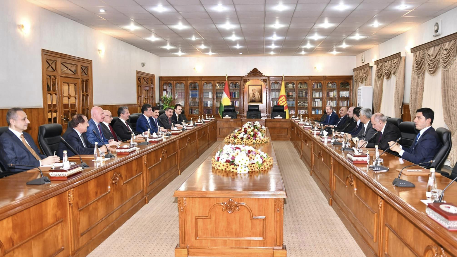 Senior KDP and PUK officials are pictured during a leadership meeting in Erbil, Nov. 8, 2023. (Photo: Saber Dri)