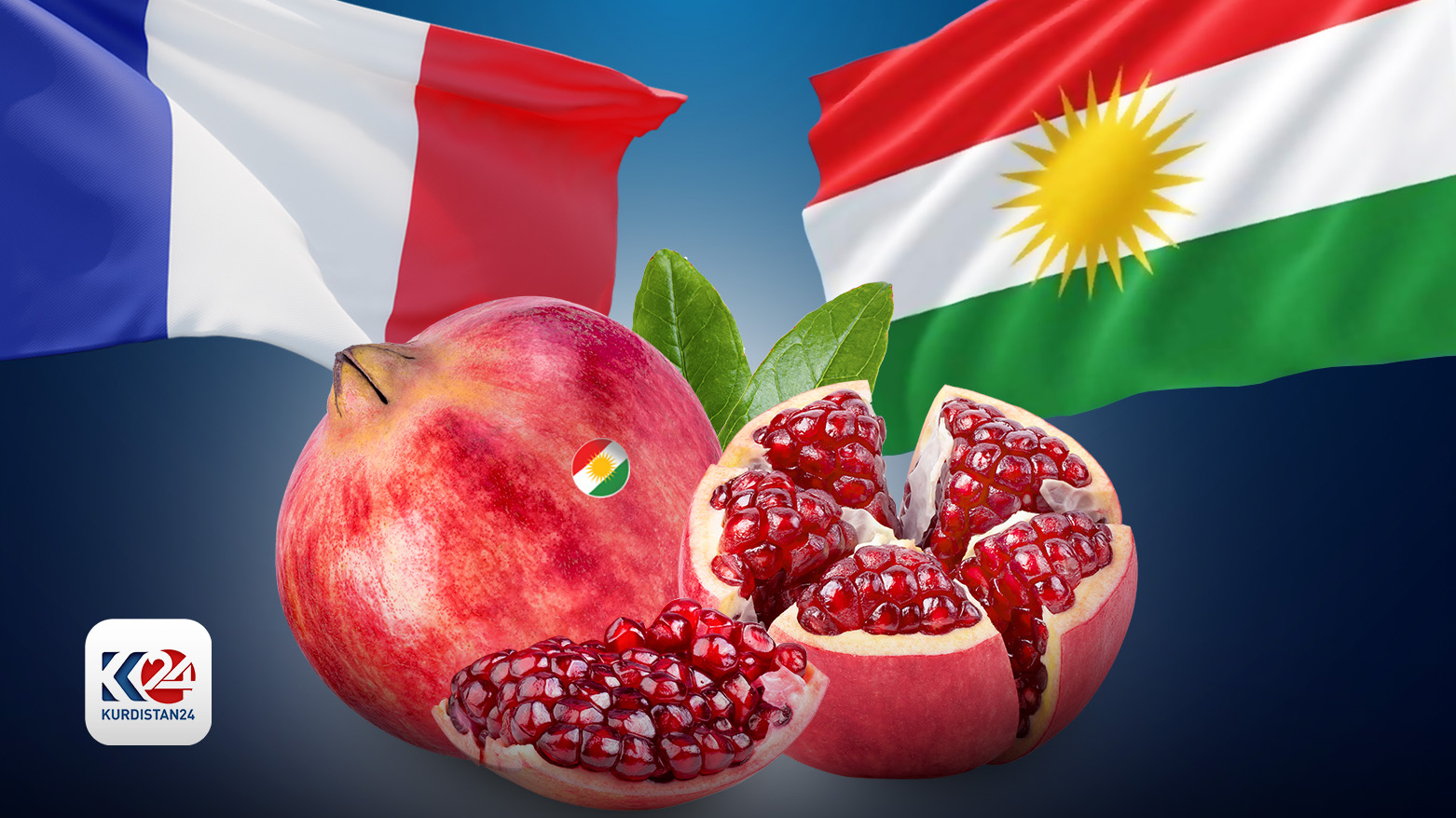 Kurdish pomegranates are known for their premium quality. (Photo: Designed by Kurdistan 24)